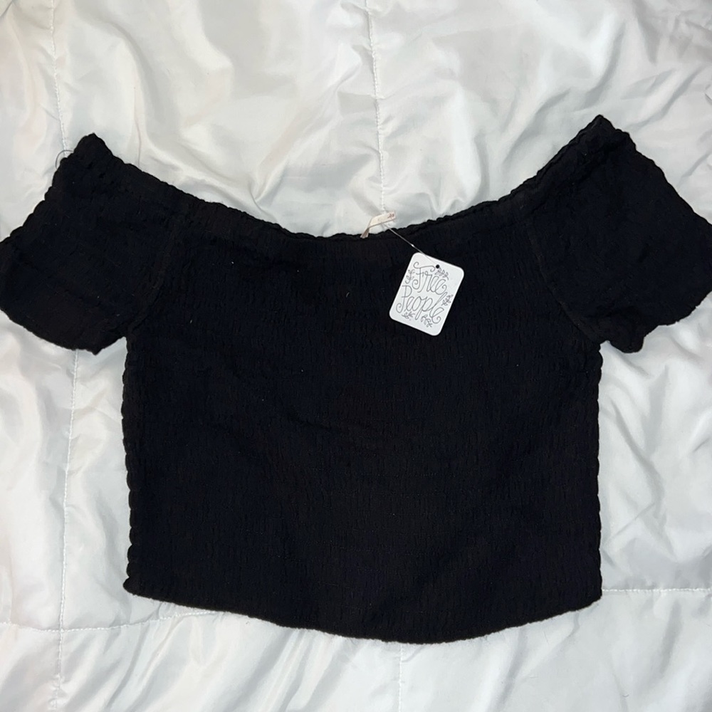 Free People Black Crop Top